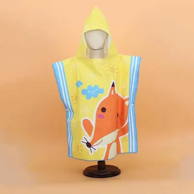Kids Unisex Casual Cartoon Print Beach Hooded Bath Towel Cape