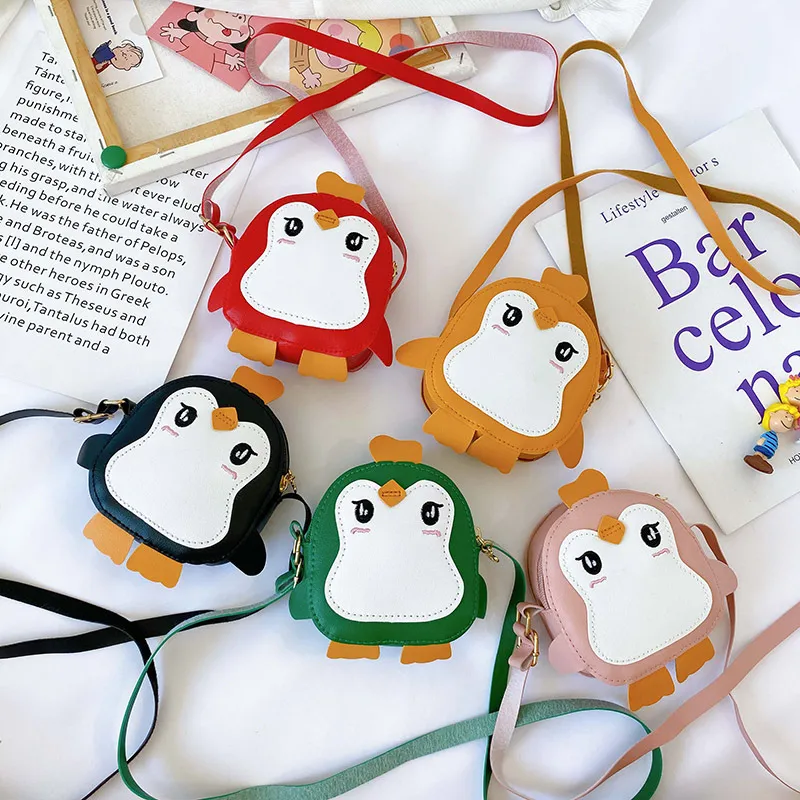 Kids Unisex Casual Cute Cartoon Penguin Mini Crossbody Bag Fresh Sweet PU