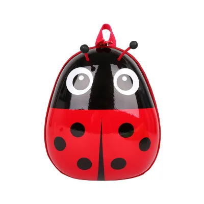 Kids Unisex Casual Cute Cartoon Coccinella Septempunctata Hard Shell Backpack Bag