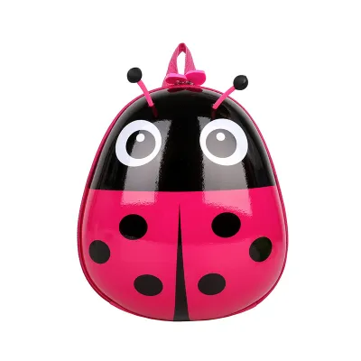 Kids Unisex Casual Cute Cartoon Coccinella Septempunctata Hard Shell Backpack Bag