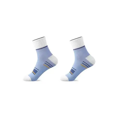 Men Simple Color Matching Stripe Breathable Sweat-Absorbent Tube Socks