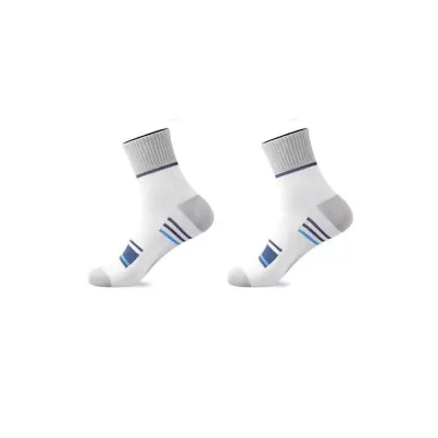 Men Simple Color Matching Stripe Breathable Sweat-Absorbent Tube Socks