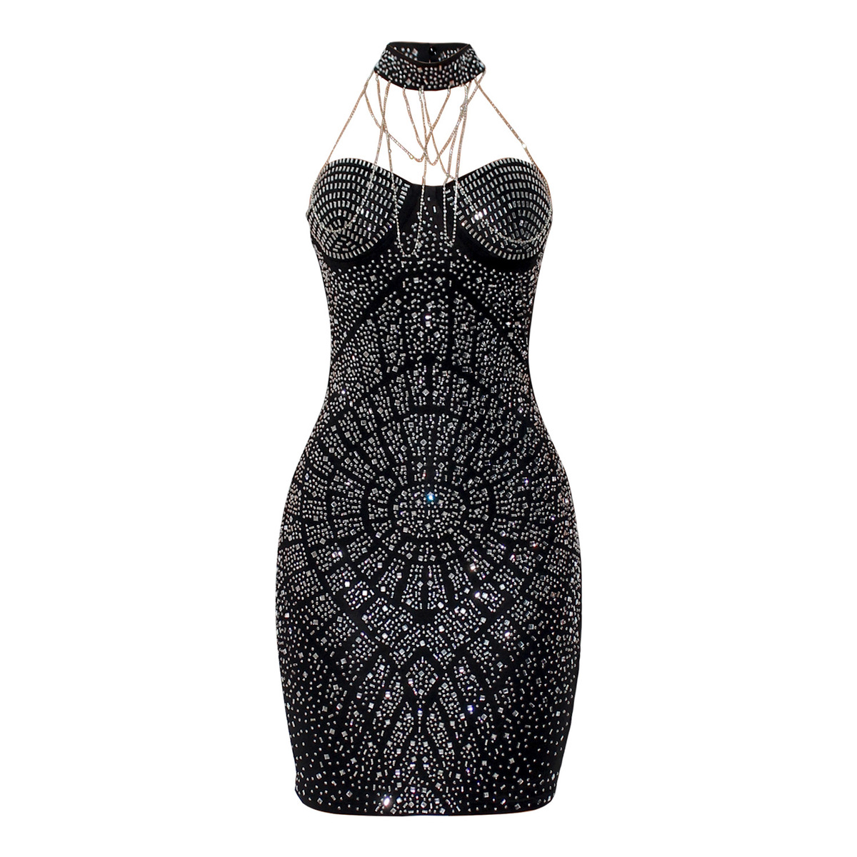 Wholesale Women Fashion Sexy Tassel Rhinestone Halter Neck