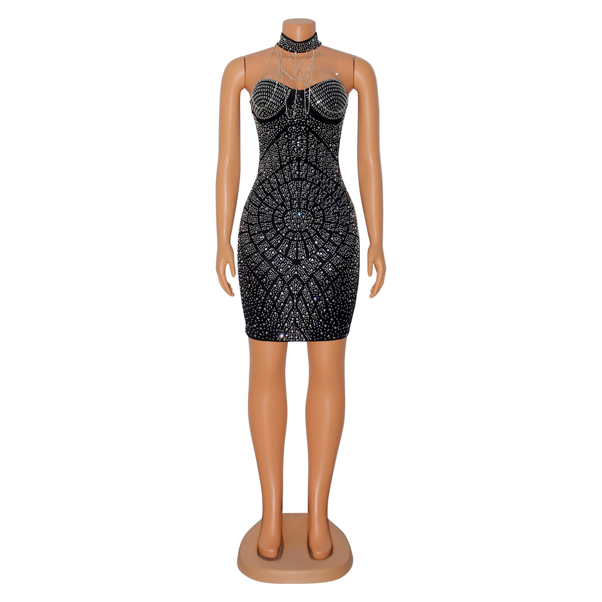 人気商品の中古品・新品・未使用品 Wholesale Women Fashion Sexy Tassel Rhinestone Halter Neck ワンピース