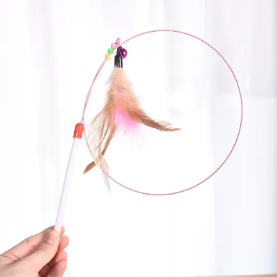 Steel Wire Feather Cat Teaser Pet Toy Interactive Wand