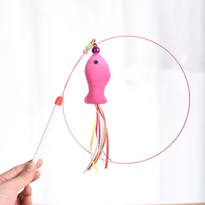 Steel Wire Feather Cat Teaser Pet Toy Interactive Wand