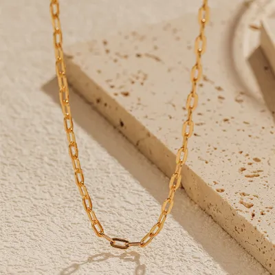 Women Fashion Simple Chain Stainless Steel Necklace
