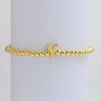 Women Fashion 26 English Alphabet Beaded Copper Bracelet