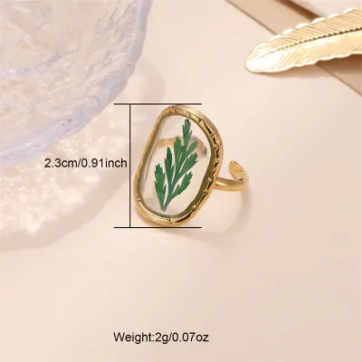 Women Simple Creative Eternal Flower Geometric Stainless Steel Ring