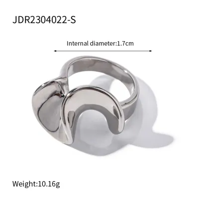 Women Simple Fashion Geometric Irregular Stainless Steel Ring
