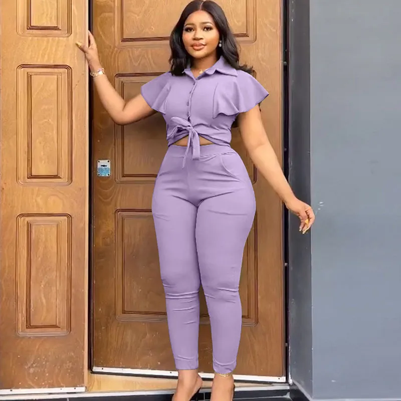 Wholesale Conjunto De Dos Piezas Traje Casual Trajes Blusa De