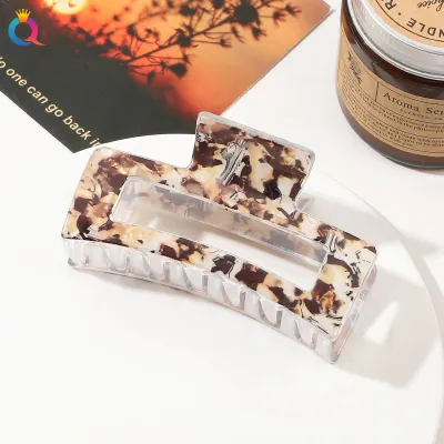 Women Fashion Rectangular Leopard Printed Hair Claws