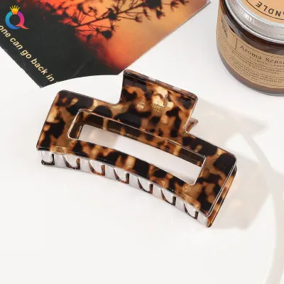 Women Fashion Rectangular Leopard Printed Hair Claws