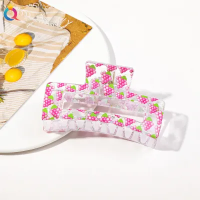 Women Fashion Rectangular Leopard Printed Hair Claws