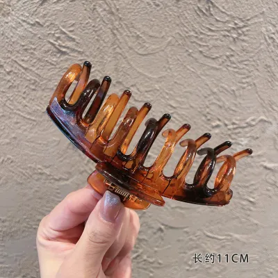 Women Fashion Solid Color Large Hair Plastic Claws