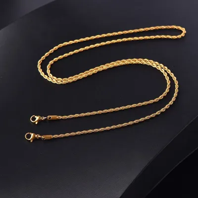 Men's Hip Hop Titanium Steel Twist Chain Necklace