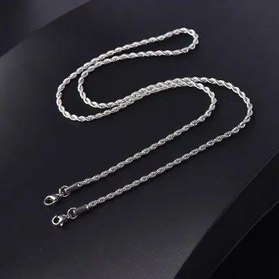 Men's Hip Hop Titanium Steel Twist Chain Necklace