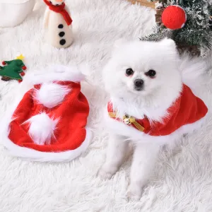 Cartoon Christmas Pet Dog Cat Bell Cape