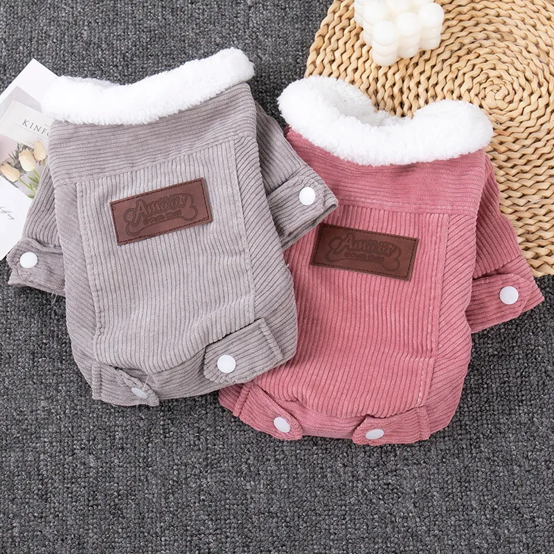 Autumn Winter Thickened Fleece-Lined Lamb Fleece Pet Dog Cat Clothes