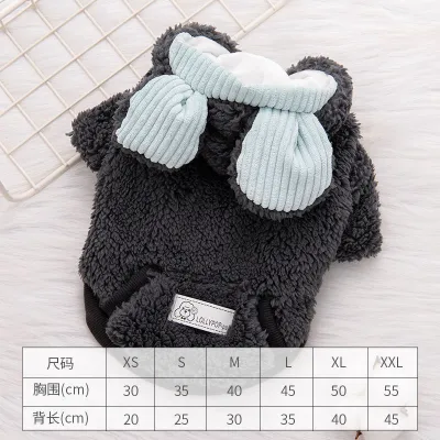 Autumn Winter Cartoon Thickened Warm Pet Dog Clothes