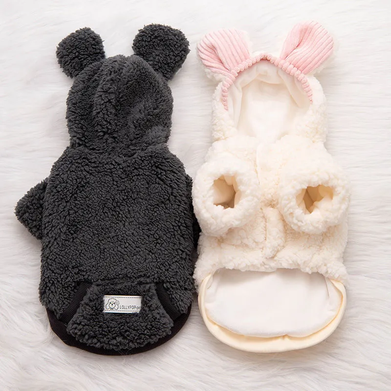 Autumn Winter Cartoon Thickened Warm Pet Dog Clothes