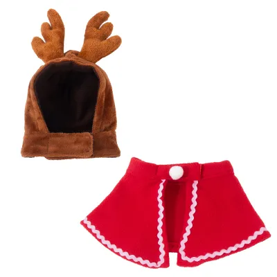 Christmas Pet Cat Dog Hat Headwear Cape Costume with Polyester Material