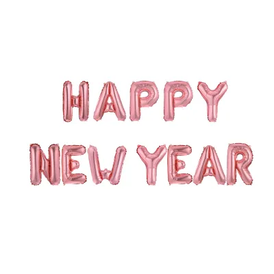 16 Inch Happy New Year Monogram Aluminum Film Balloon Party Decoration Set