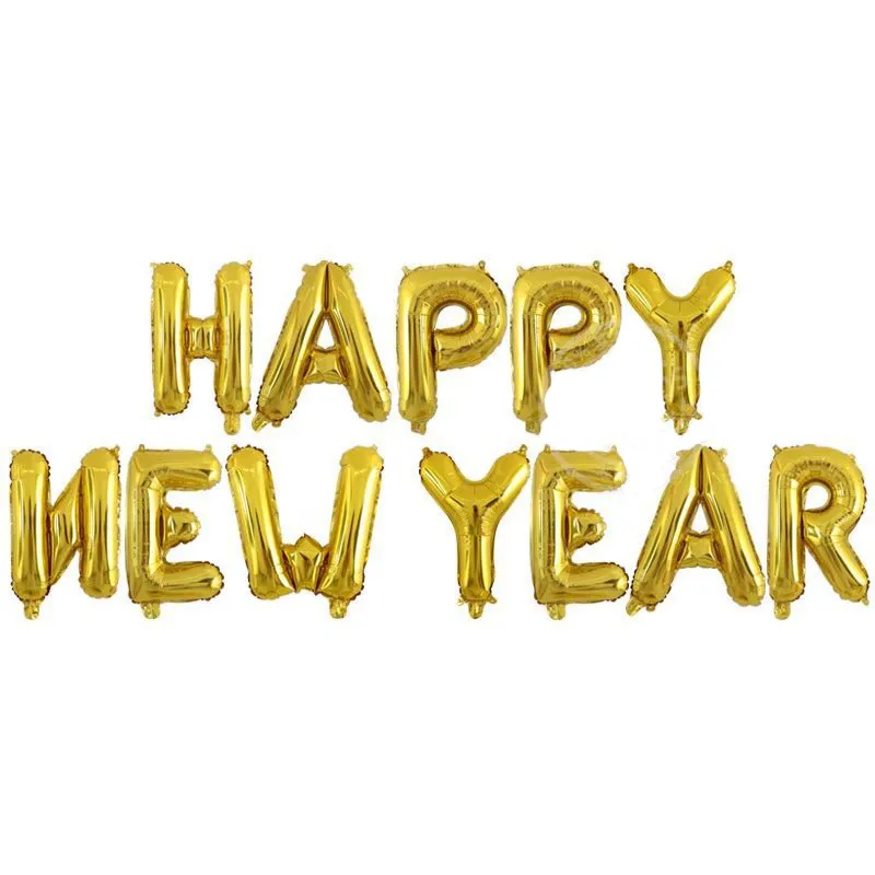 16 Inch Happy New Year Monogram Aluminum Film Balloon Party Decoration Set