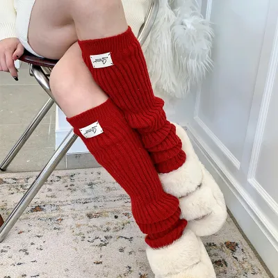 Women's Winter Fashion Knitted Leg Warmer Wool Solid Color