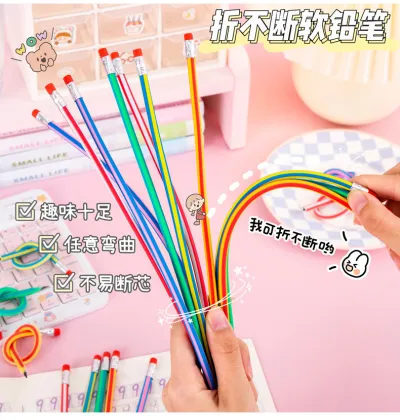 Simple Creative Deformation Random Bending Pencil Student Stationery Pens HB