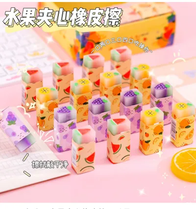 Simple Creative Cute Fruit Animal Series Sandwich Eraser for School Writing