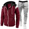 Burgundy Lt.Grey Pants