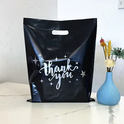 Plastic Shopping Bags Thankyou Handbag Clothing Packaging Gift Bag 100/Set