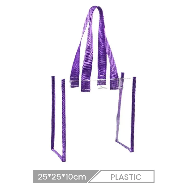 25*25*10cm Custom Transparent PVC Portable Plastic Packaging Shopping Bag