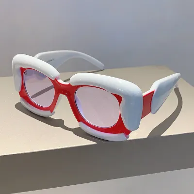 Women Fashion Y2K Bubble Cloud Stitching Square PC Sunglasses Accessories