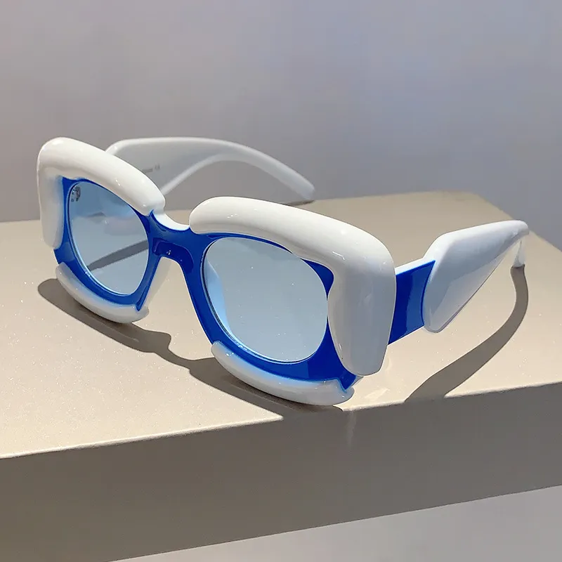 Women Fashion Y2K Bubble Cloud Stitching Square PC Sunglasses Accessories