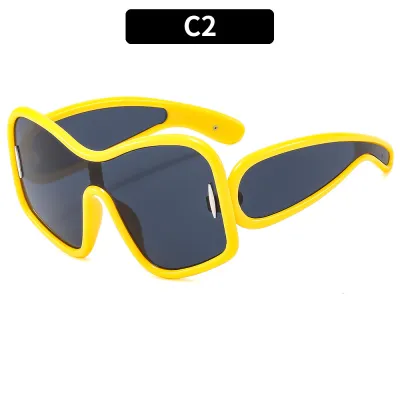 Women Fashion Creative Large Frame Oval Box Sunglasses