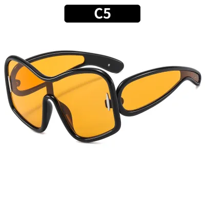Women Fashion Creative Large Frame Oval Box Sunglasses