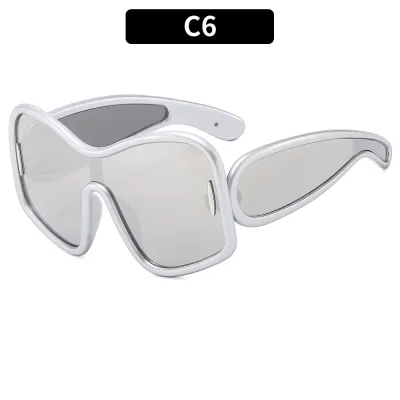 Women Fashion Creative Large Frame Oval Box Sunglasses