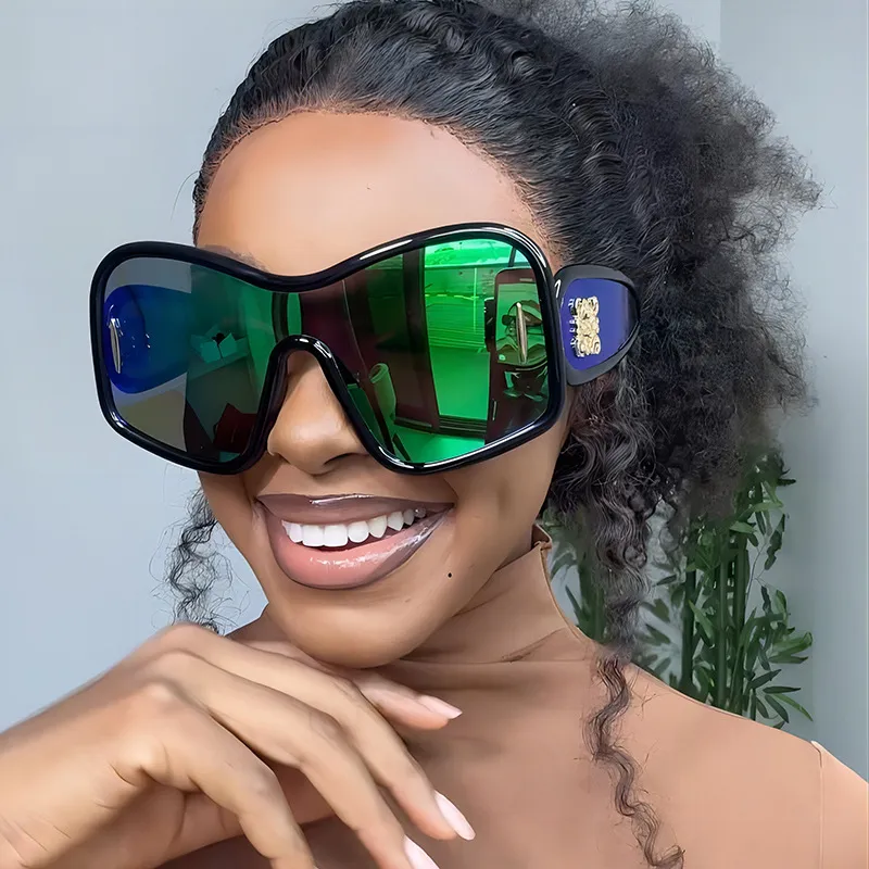 Women Fashion Creative Large Frame Oval Box Sunglasses