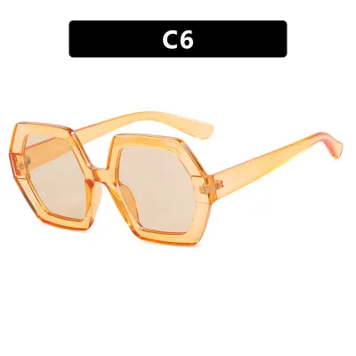 Women Fashion Polygon Large Frame Sunglasses