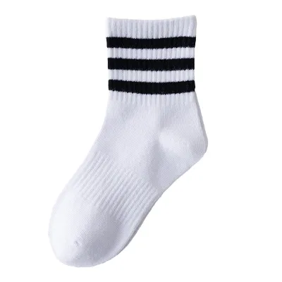 Kids Boys Girls Cute Stripe Mid-Calf Cotton Socks for Neutral