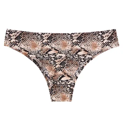 Women Fashion Sexy Leopard Ice Silk Seamless Panties Low Waist