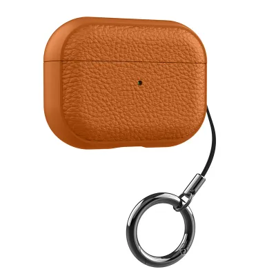 Simple Neutral Solid Color Leather Apple Bluetooth Headset Case