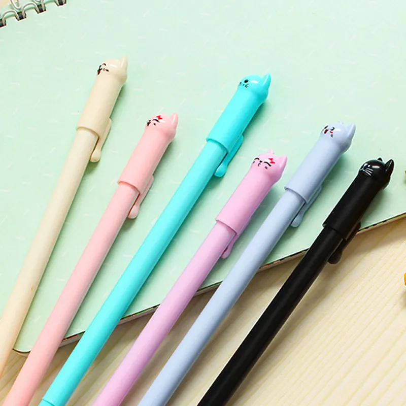 Simple Creative Cute Tail Cat Gel Pen 0.5mm Plastic Cartoon Stationery