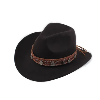 Retro Western Summer Cowboy Hat Woolen