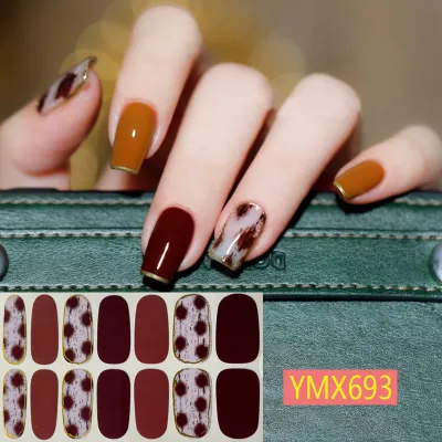 Autumn Winter Leopard Cow Pattern Nail Art Stickers Beauty Nails