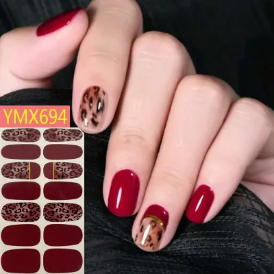 Autumn Winter Leopard Cow Pattern Nail Art Stickers Beauty Nails