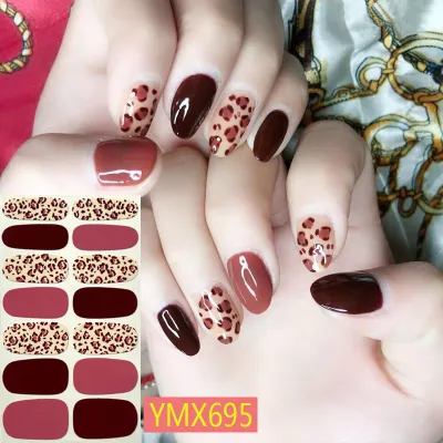 Autumn Winter Leopard Cow Pattern Nail Art Stickers Beauty Nails