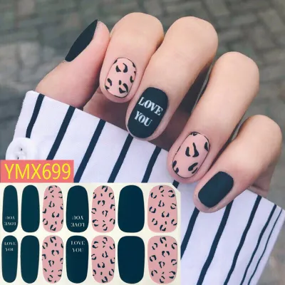 Autumn Winter Leopard Cow Pattern Nail Art Stickers Beauty Nails